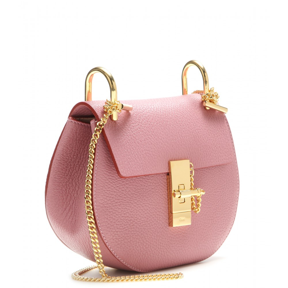 Chloé Drew Small Leather Shoulder Bag In Pink Lyst