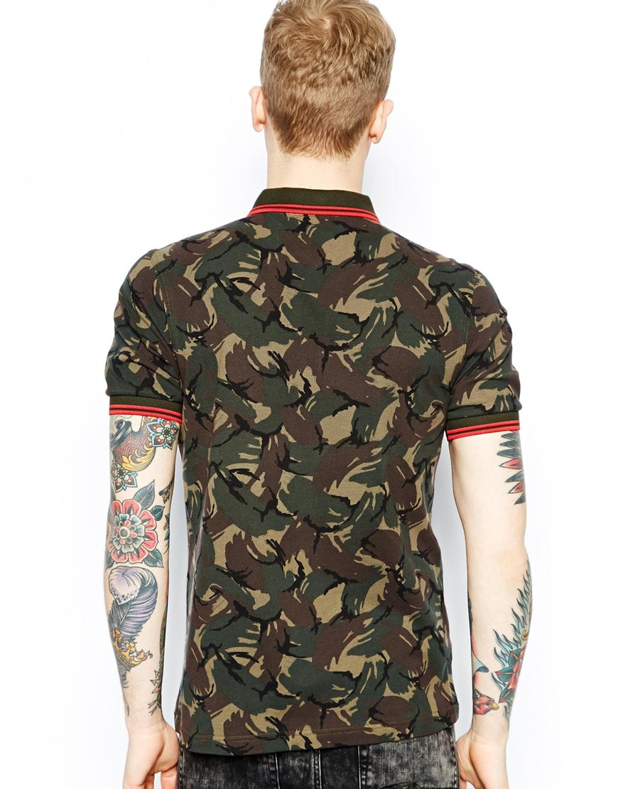 Fred Perry Margate Camo Polo in Green for Men | Lyst