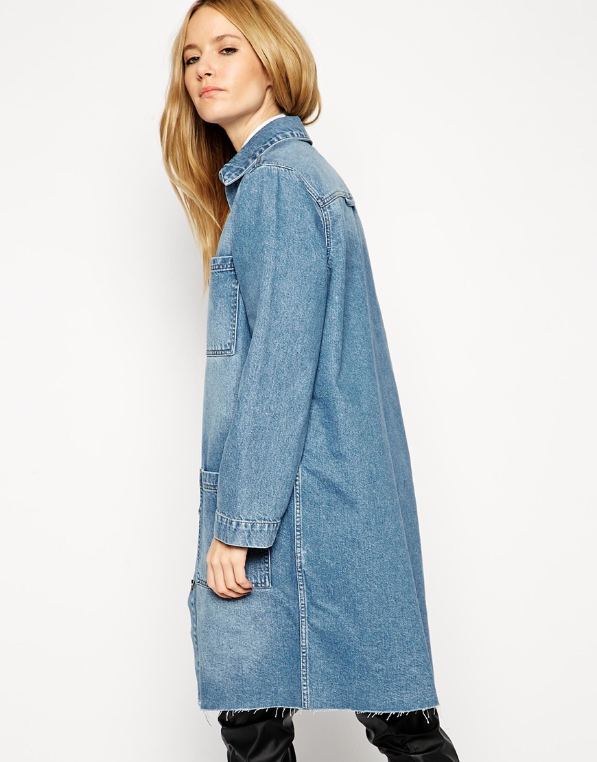 denim lab coat