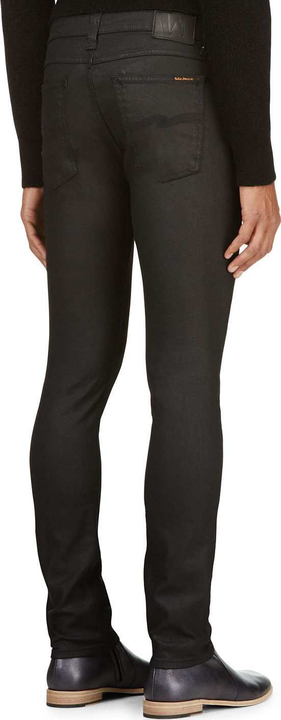 nudie jeans waxed black
