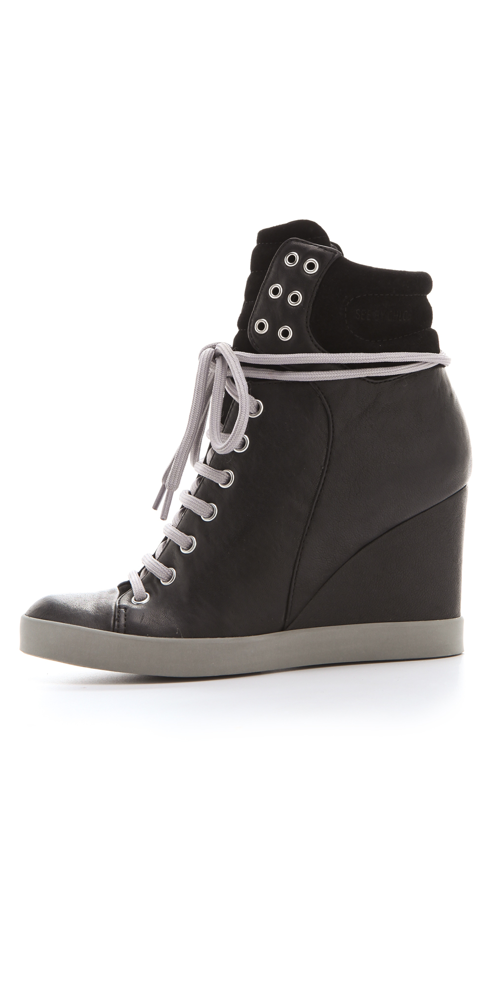 chloe lace high top sneakers