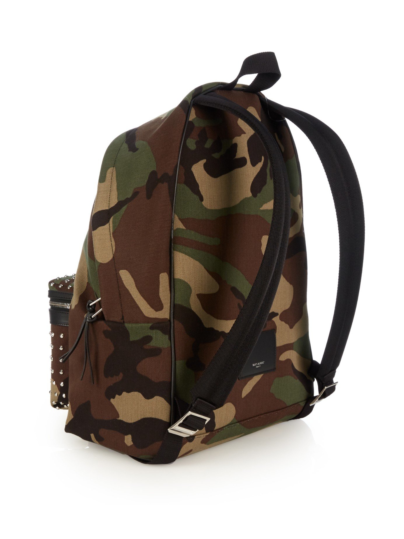 saint laurent camo backpack
