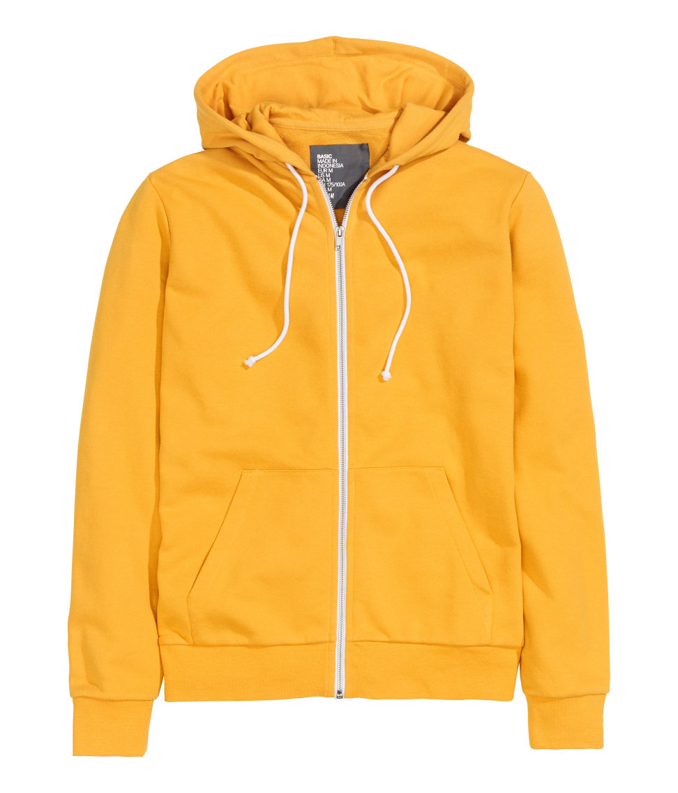 H&M Cotton Hooded Jacket in Mustard Yellow (Yellow) for Men - Lyst