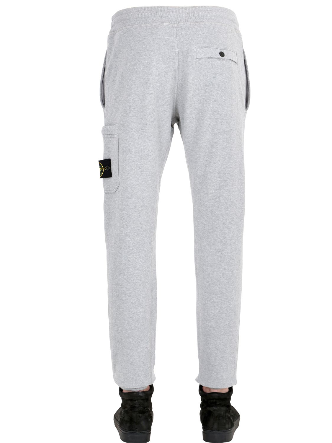 Stone Island Slim Fit Cotton Jogging Pants in Gray for Men - Lyst