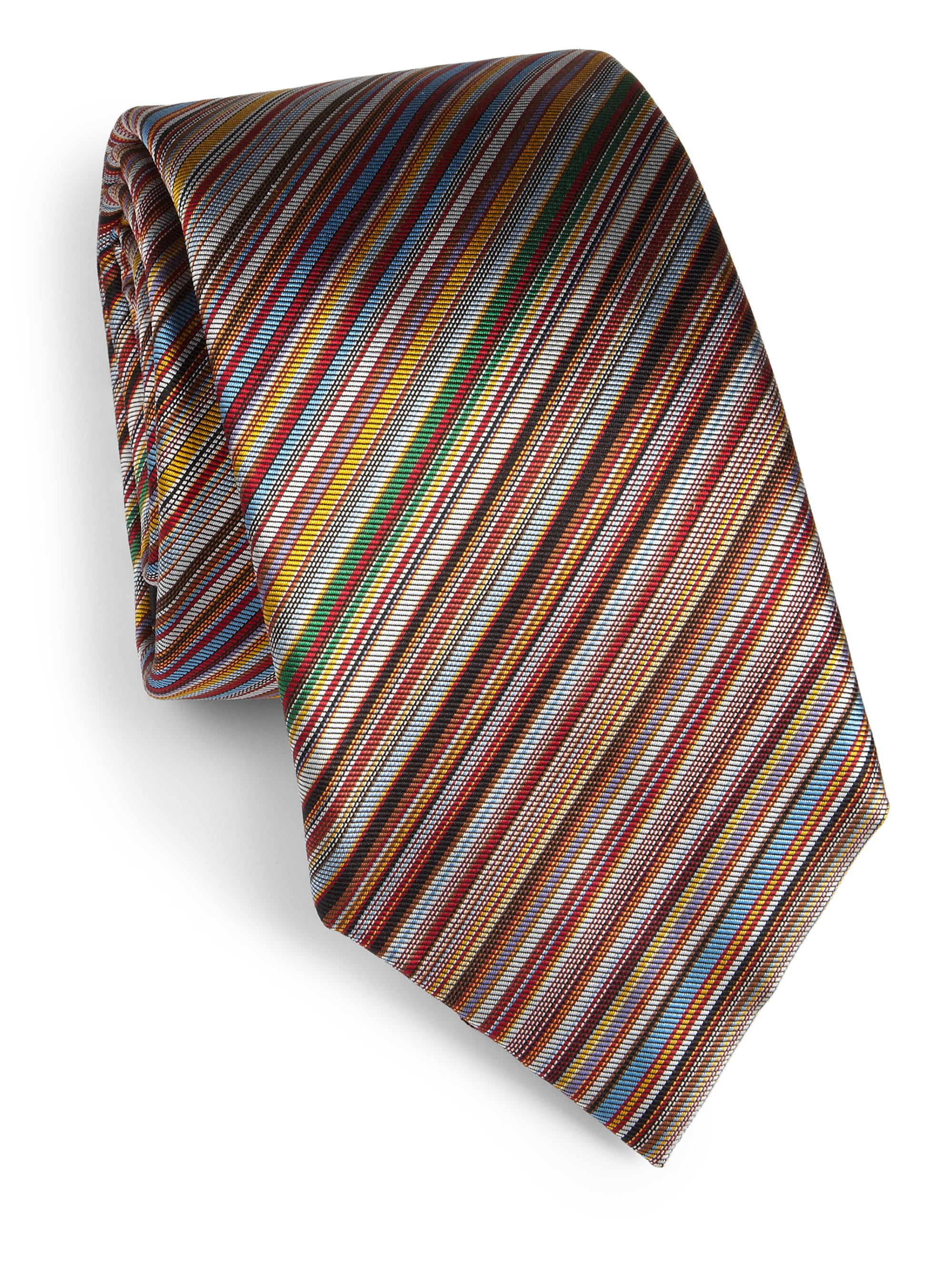 Paul Smith Diagonal Silk Stripe Tie for Men - Lyst