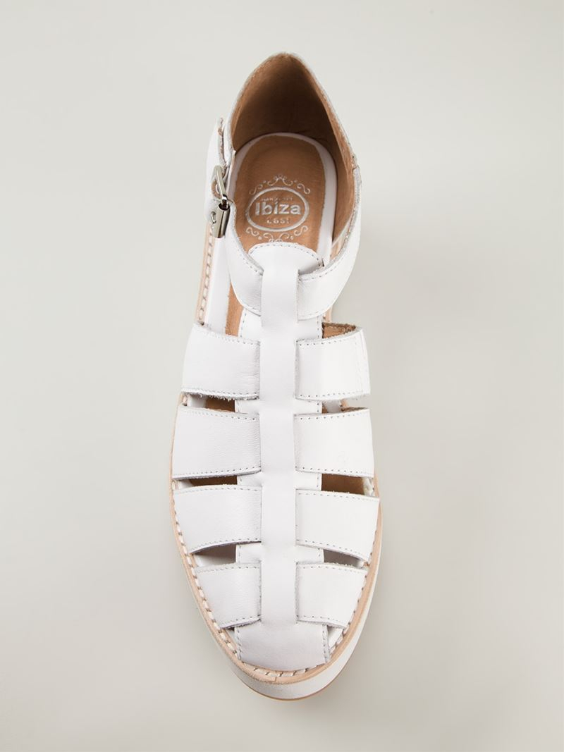 Lyst Jeffrey Campbell Platform Buckle Sandals in White