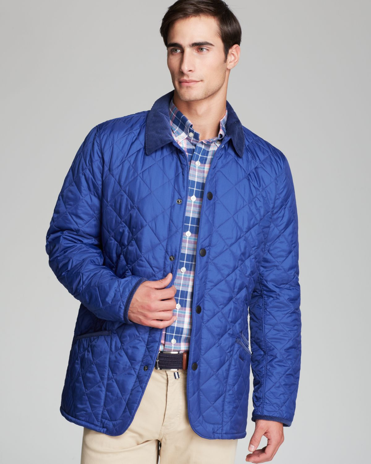barbour quilted jacket blue