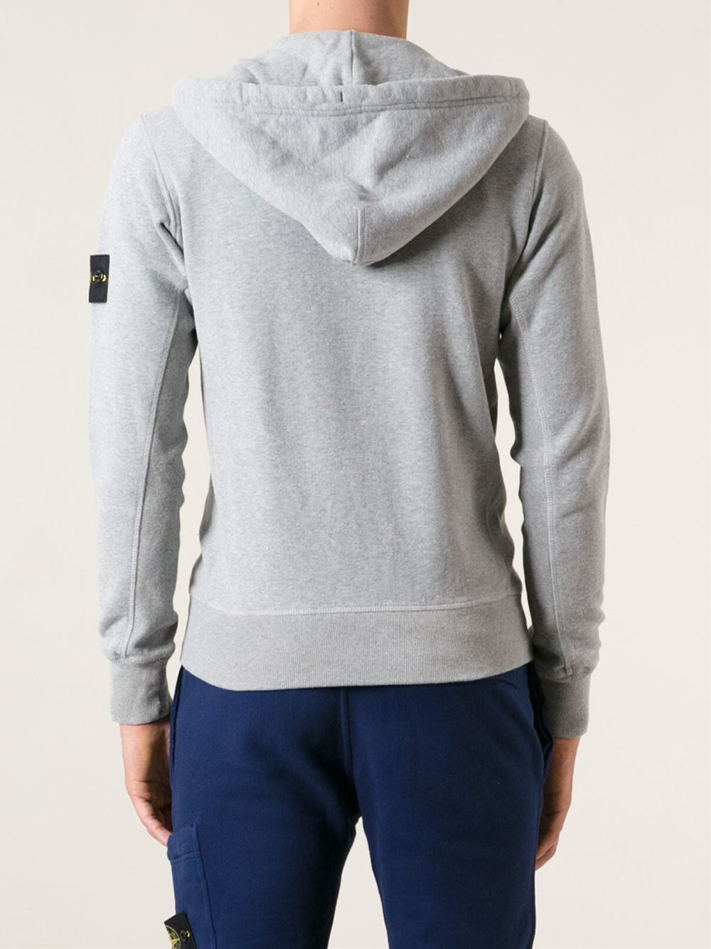 stone island grey hooded sweatshirt
