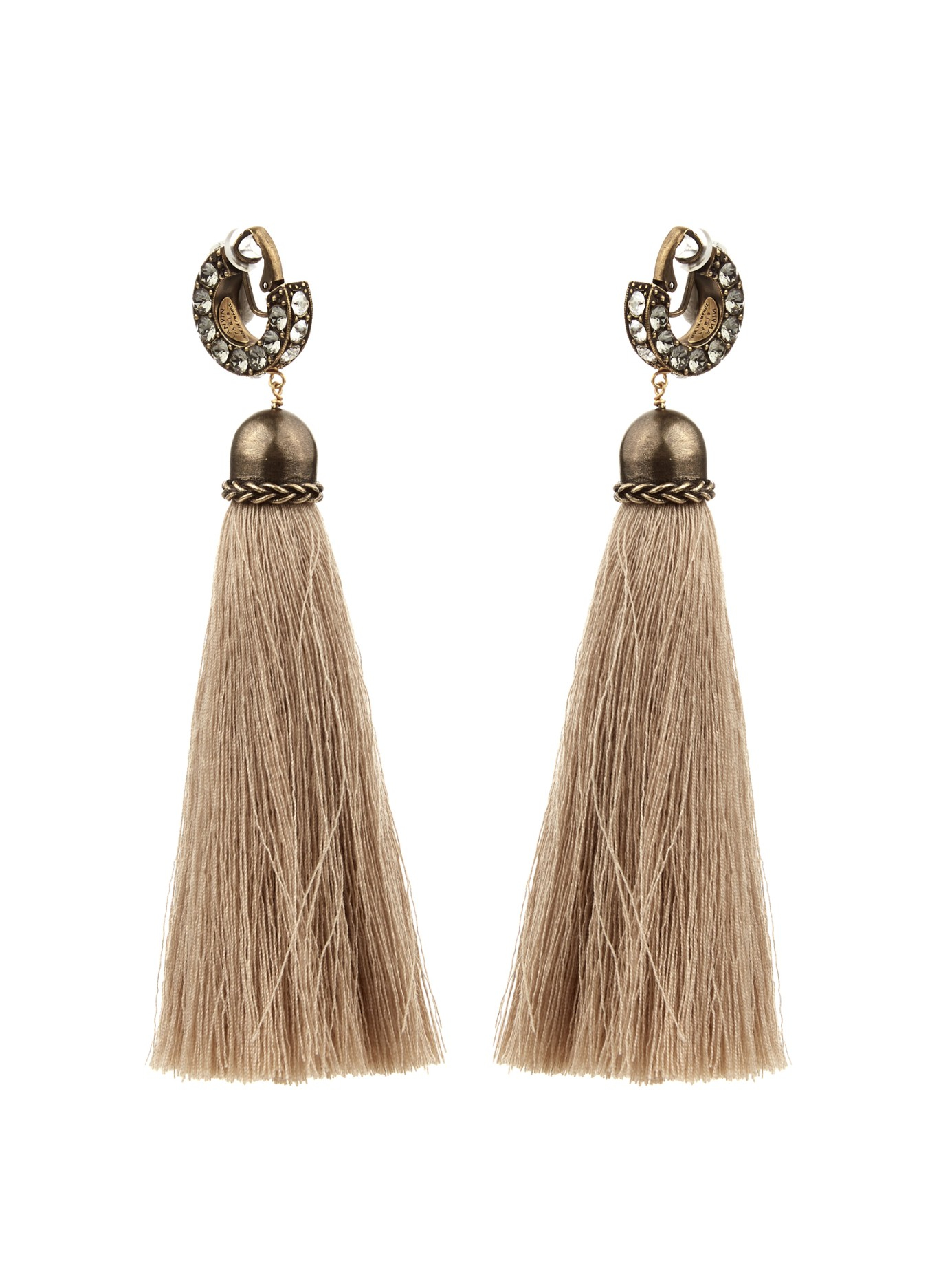 Lyst Lanvin Marina Swarovski Embellished Earrings In Natural Gallery