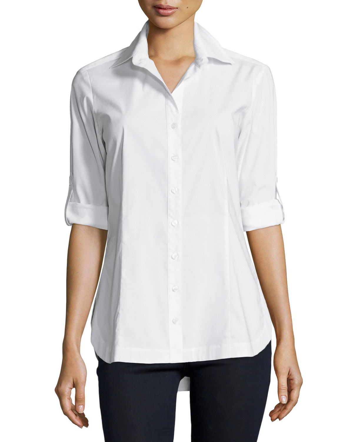 womens white tailored blouse