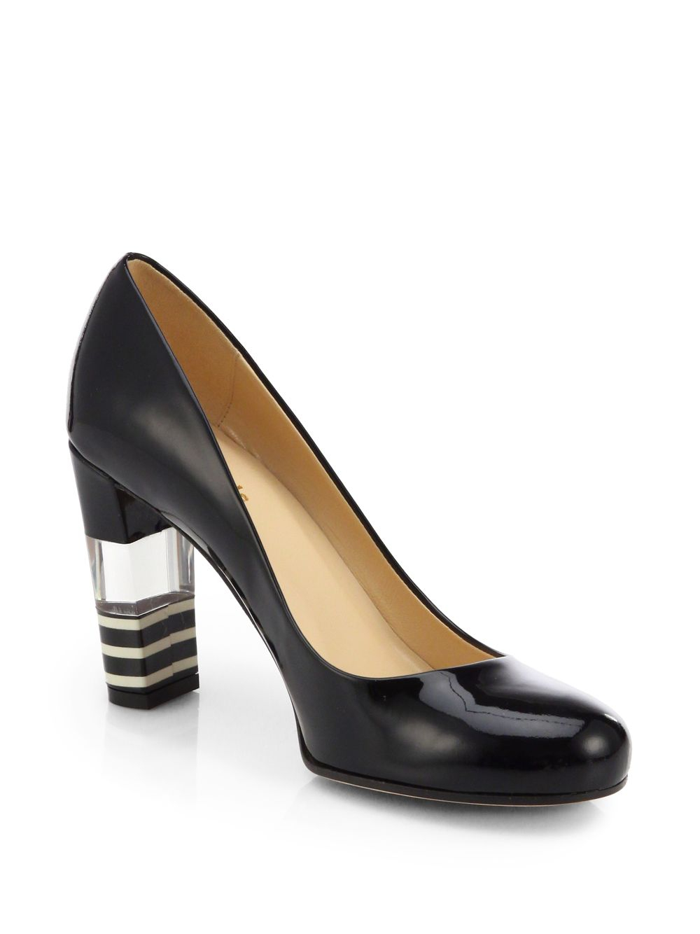 lucite heel pumps