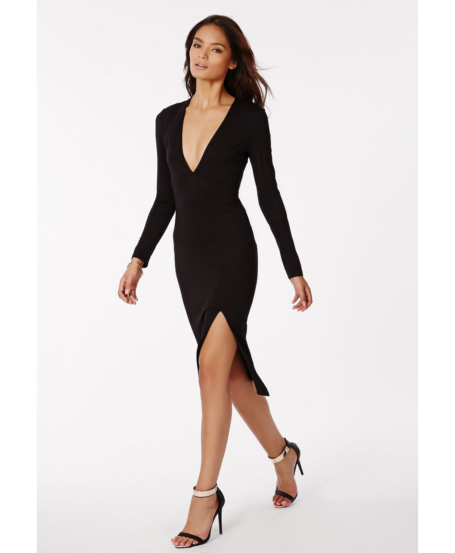 long black dress with side split
