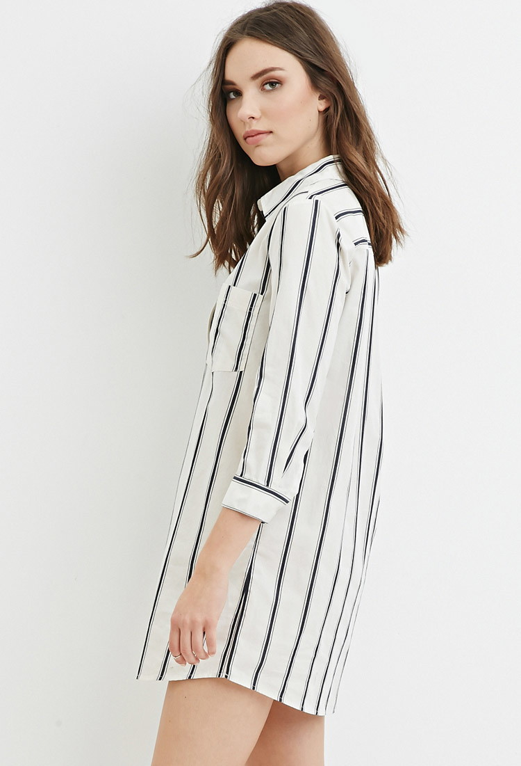 forever 21 striped shirt dress