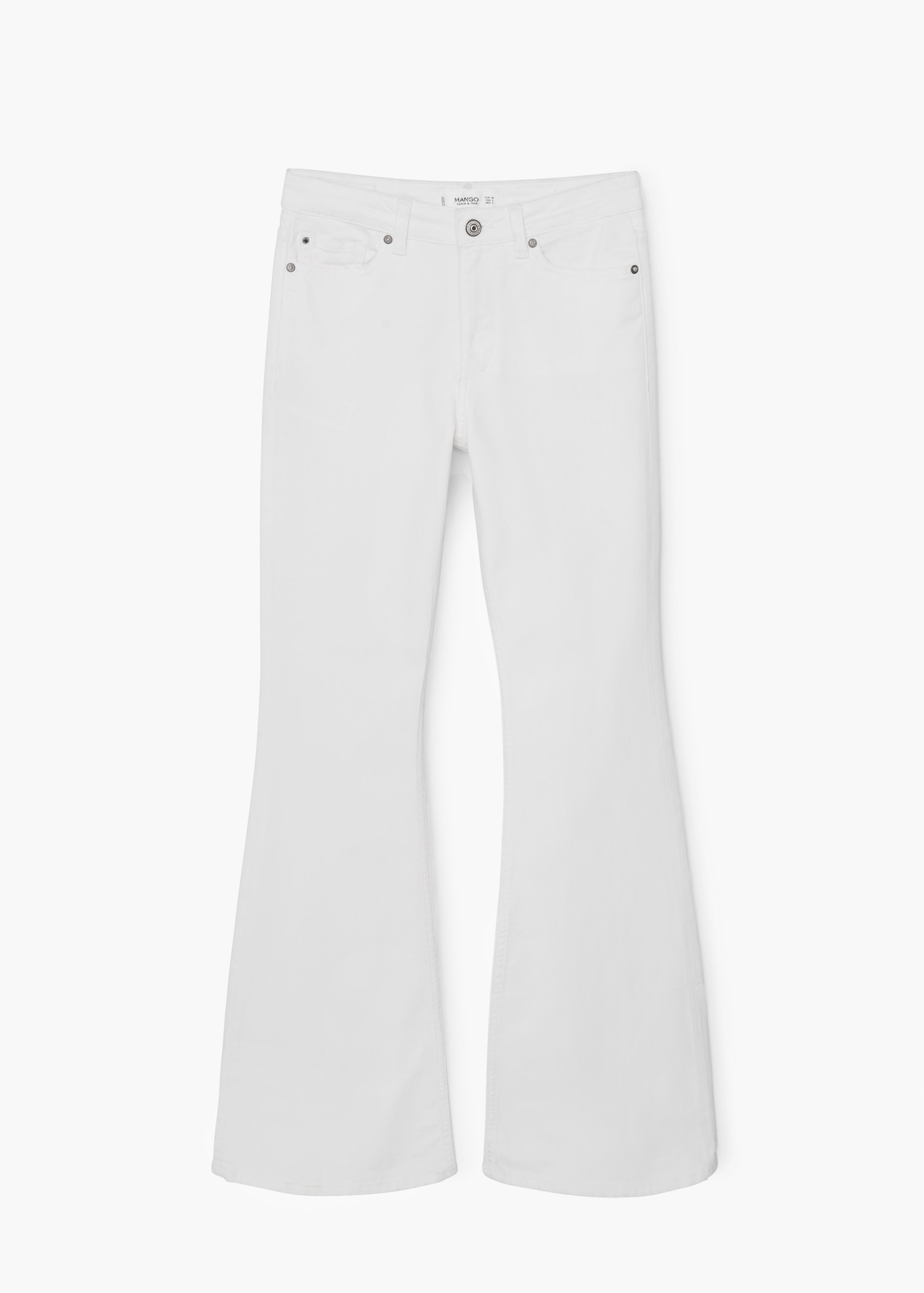 Lyst - Mango High Waist Flare Jeans in White