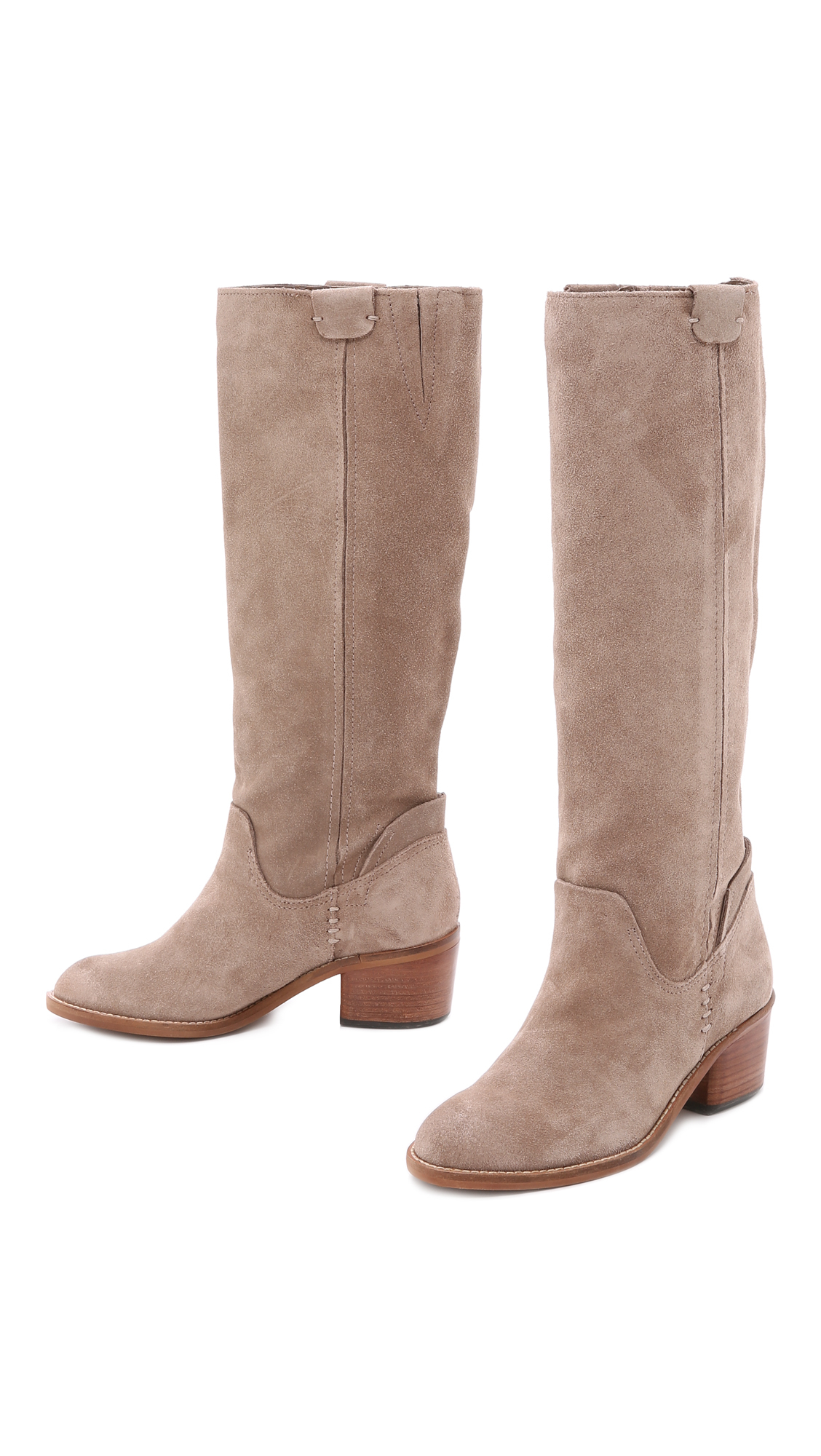 dolce vita taupe suede booties