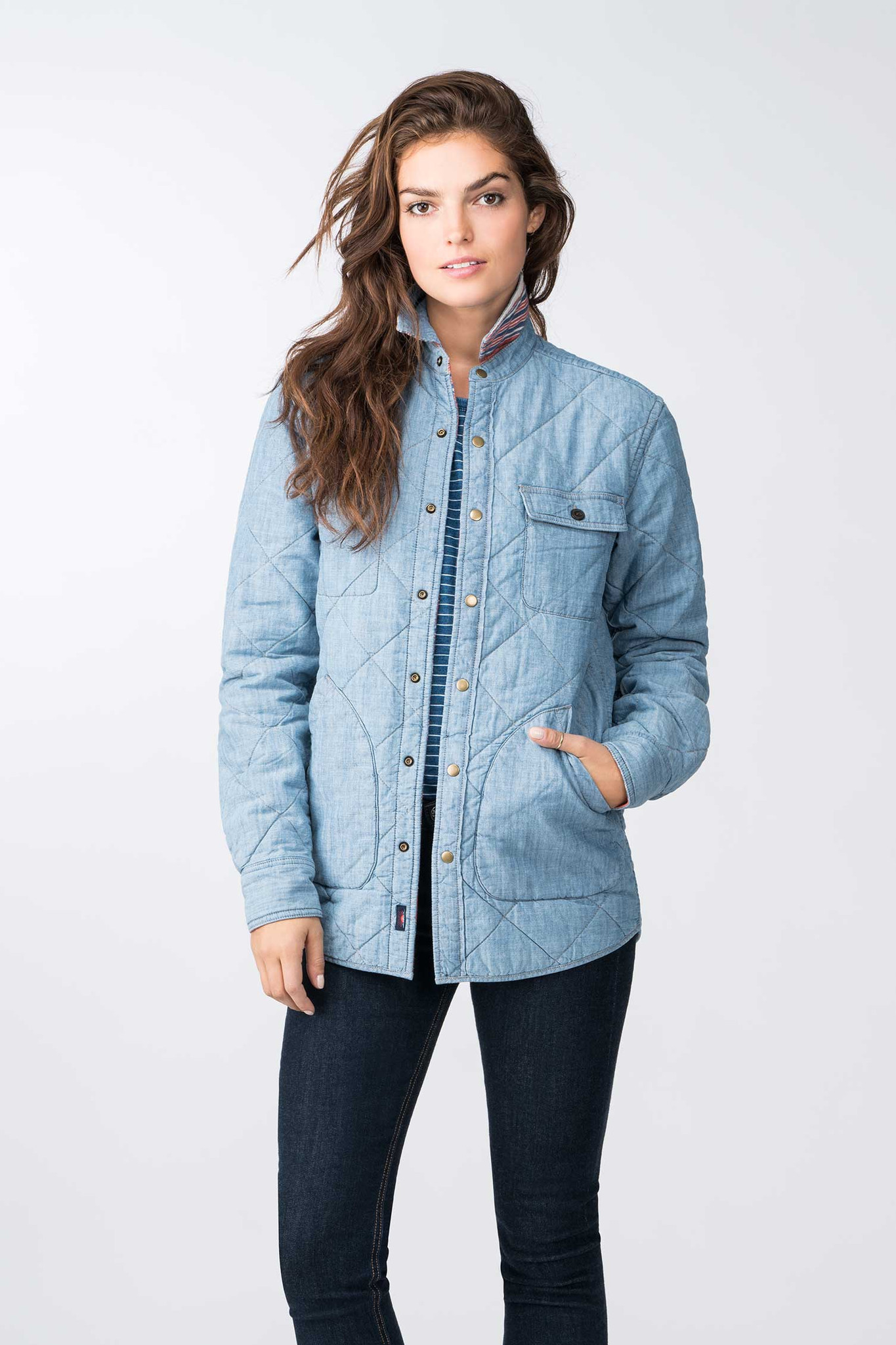 Faherty Brand Cotton Bondi Quilted Reversible Jacket in Blue Lyst