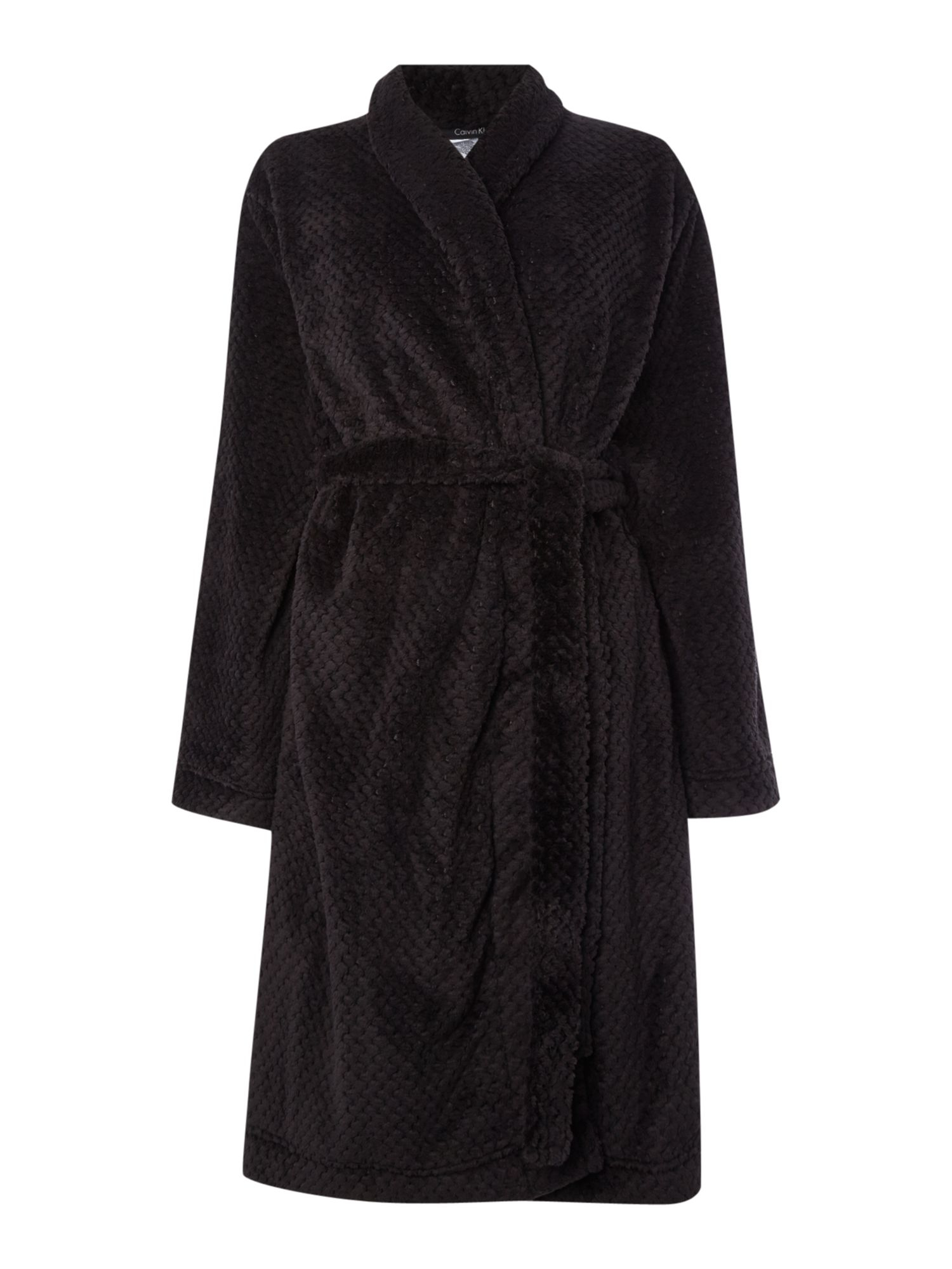 Calvin klein Cozy Fleece Robe in Black Lyst
