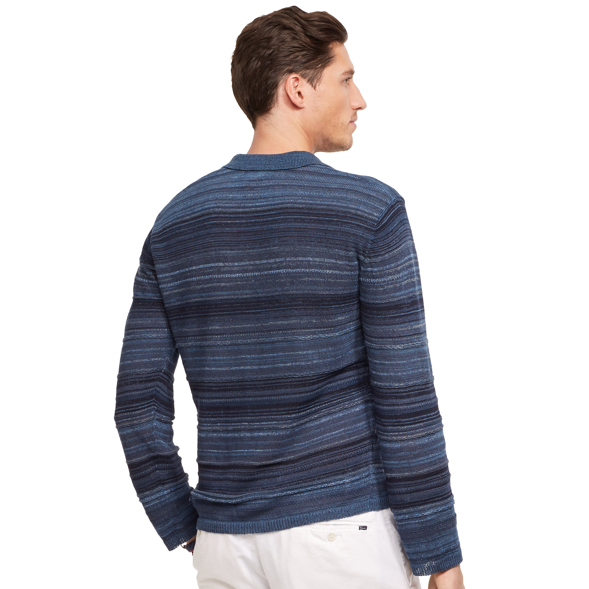  Polo  Ralph  Lauren  Linen Cotton Sweater  Polo  in Indigo 