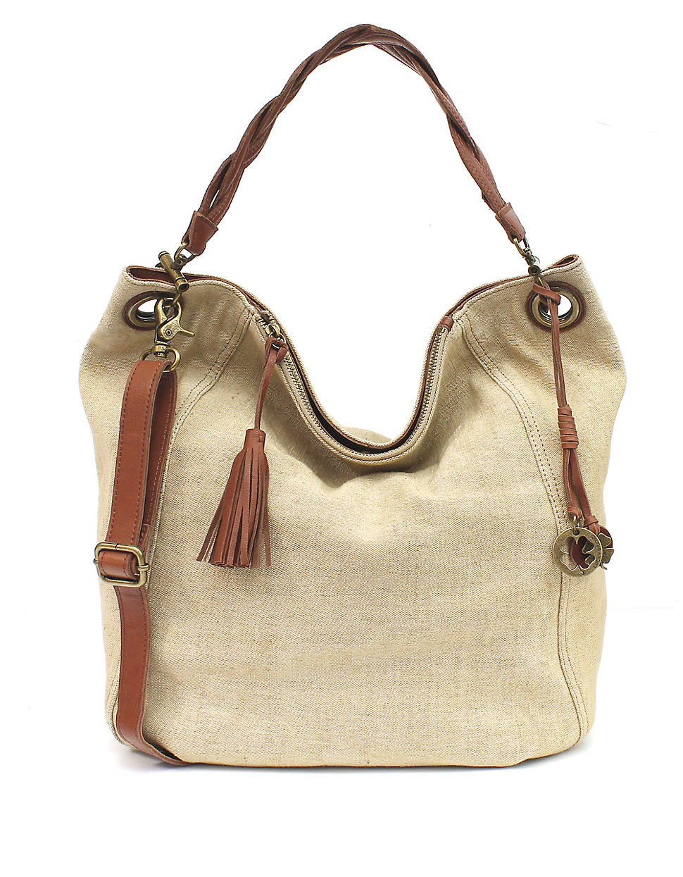 Lucky Brand Ashmore Small Canvas Hobo Bag in Sand (Brown) - Lyst