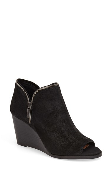 open toe wedge boots