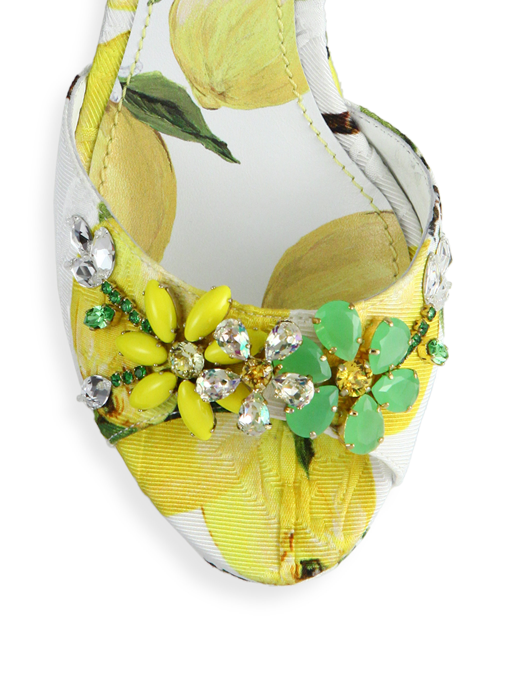 lemon print sandals