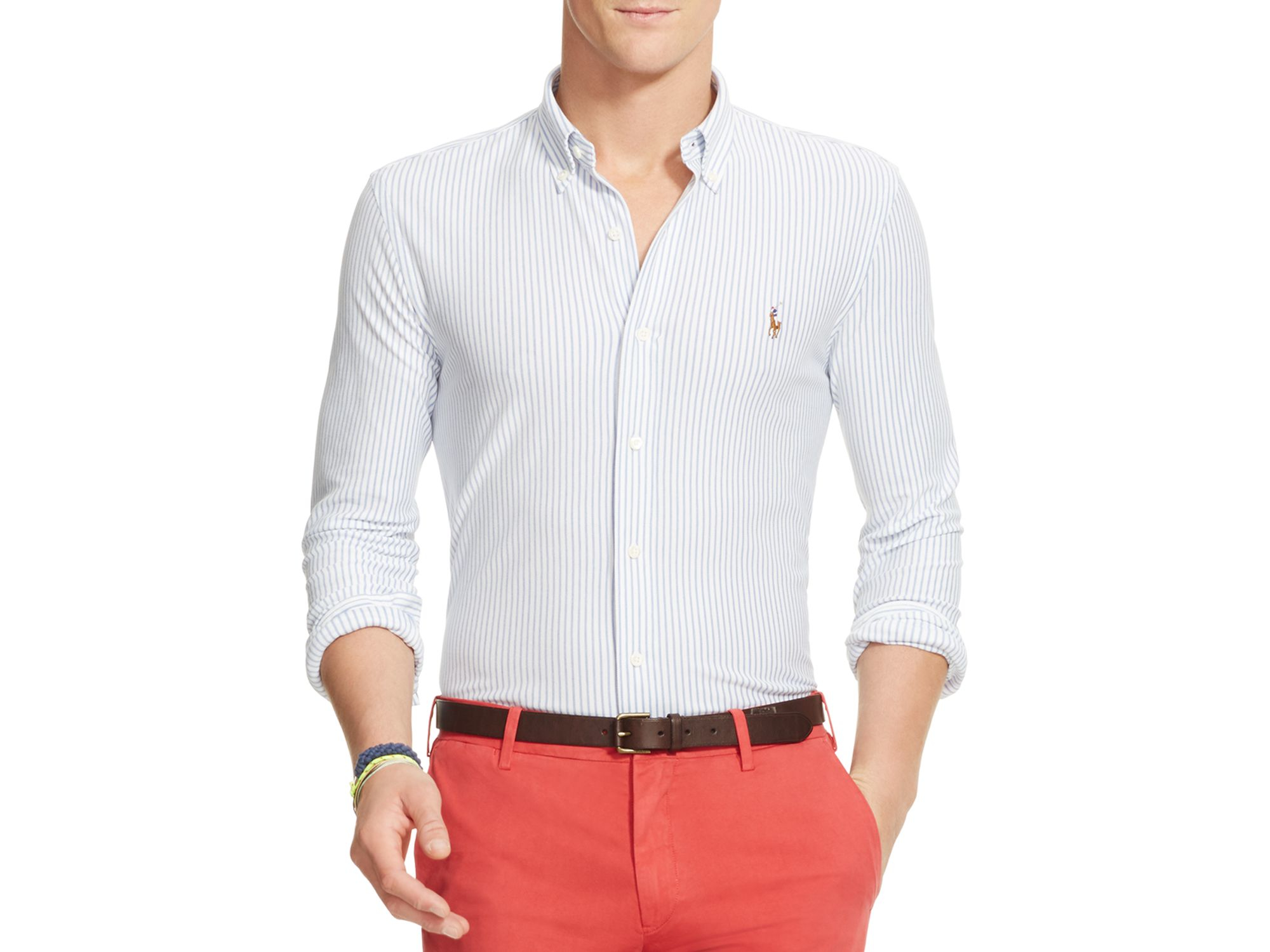 ralph lauren slim fit knit oxford shirt