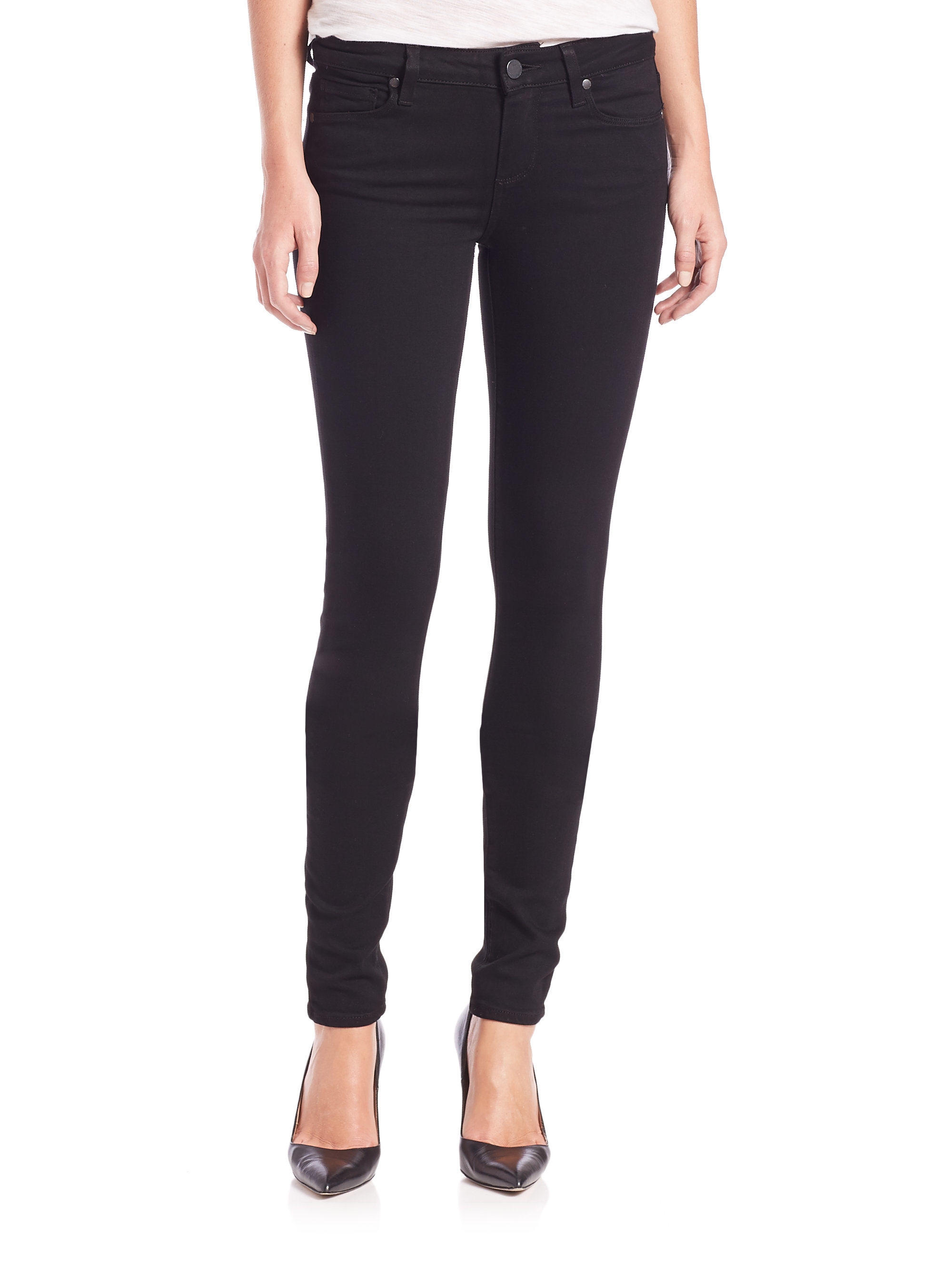 Paige Leggy Extra Long Ultra Skinny Jeans in Black | Lyst