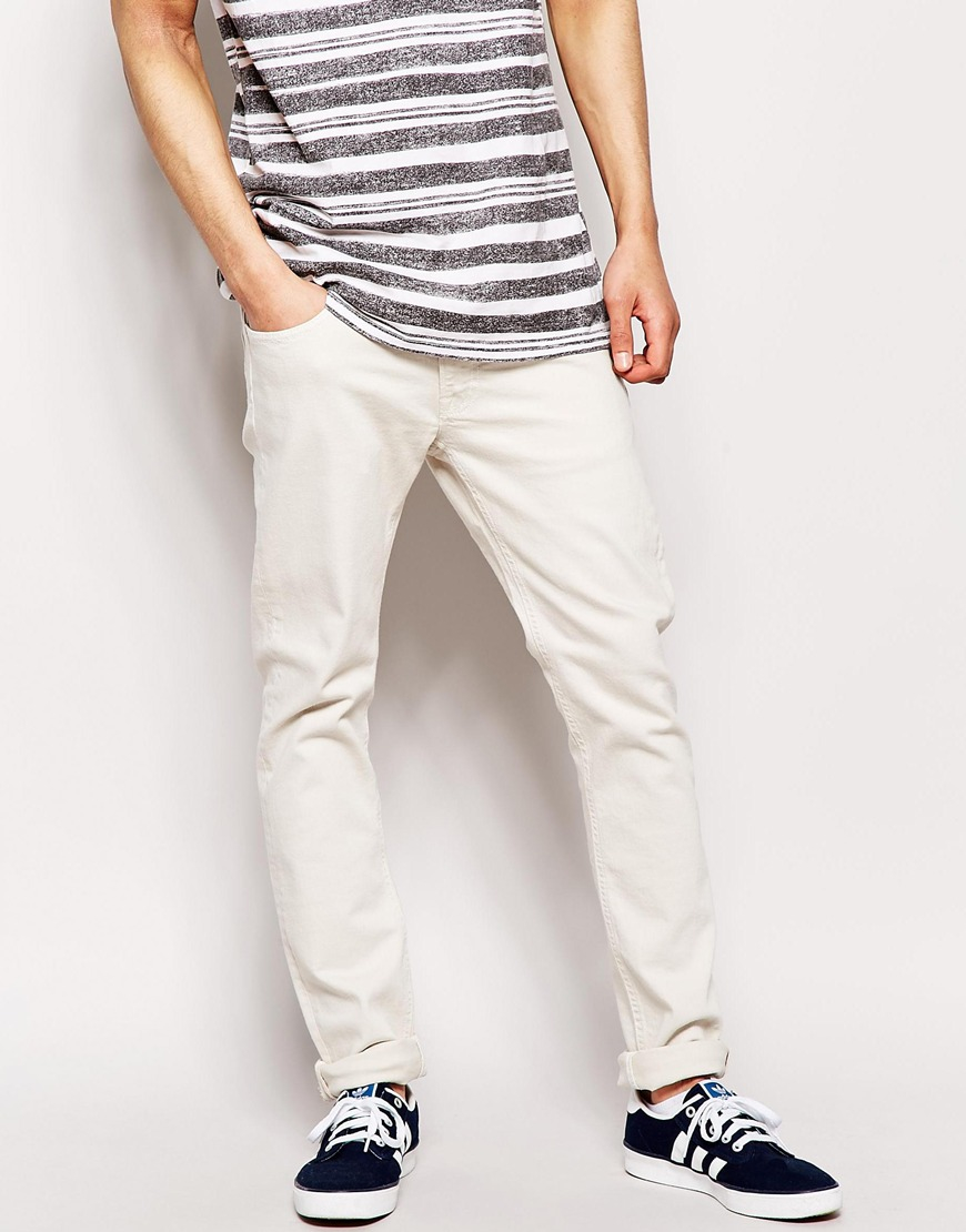 Lee Jeans Denim Jeans Luke Skinny Fit White Light in Natural for Men - Lyst
