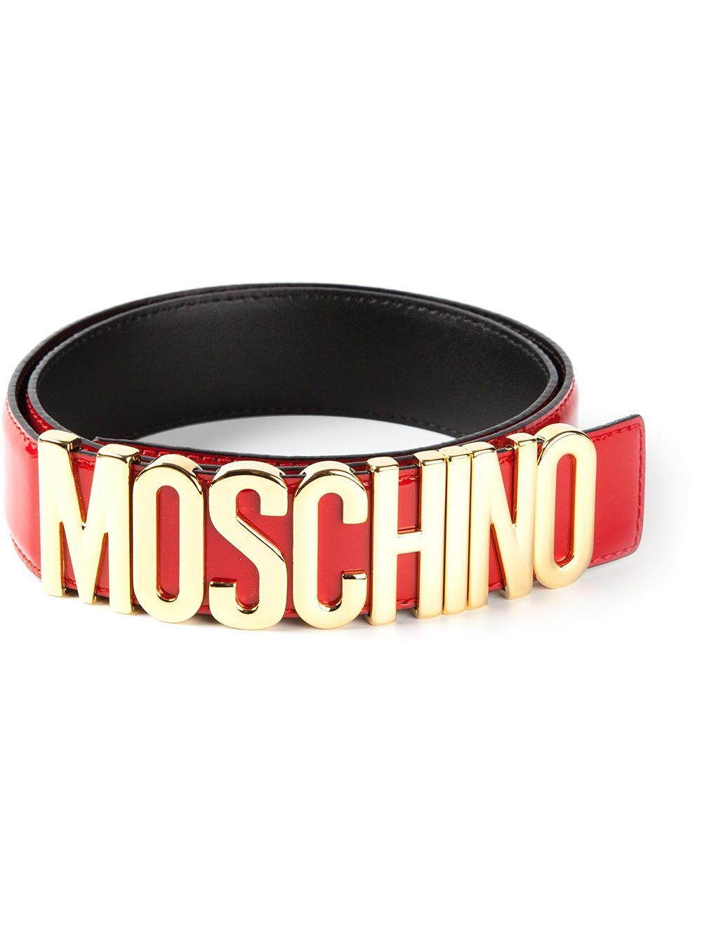 Moschino Logo Charm Belt in Red - Lyst