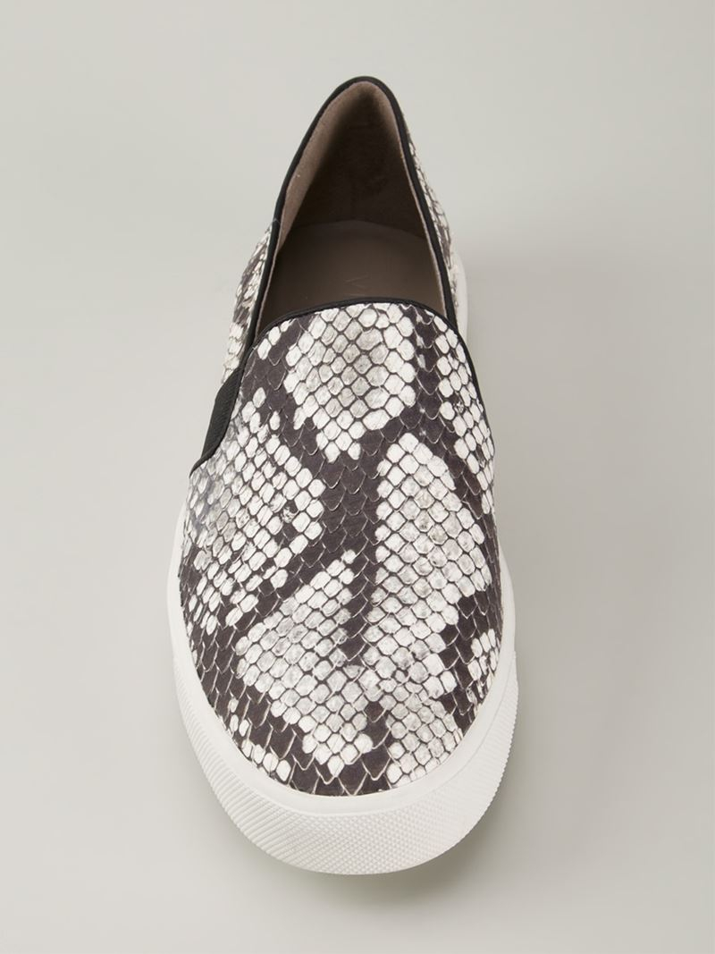 Vince Snakeskin Sneakers in Black - Lyst