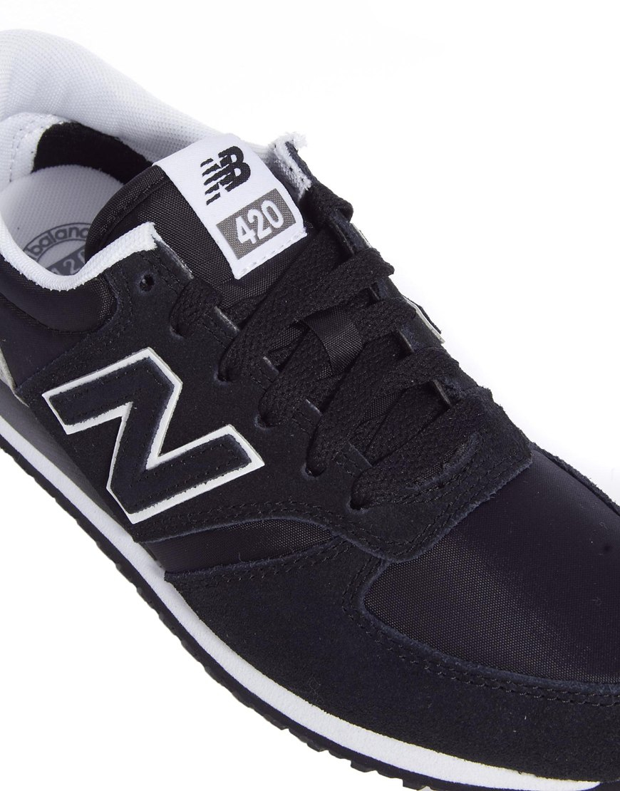 new balance 420 black and gray suede sneakers