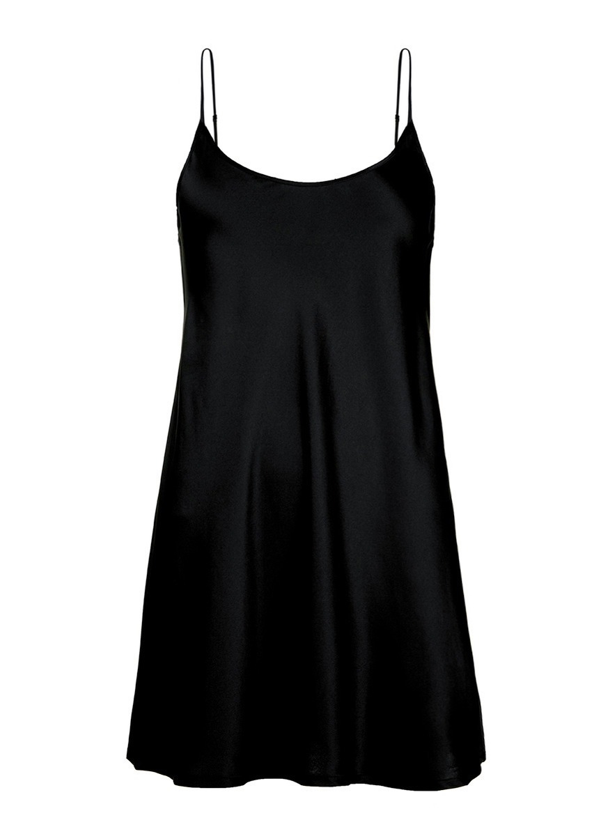 black silk slip