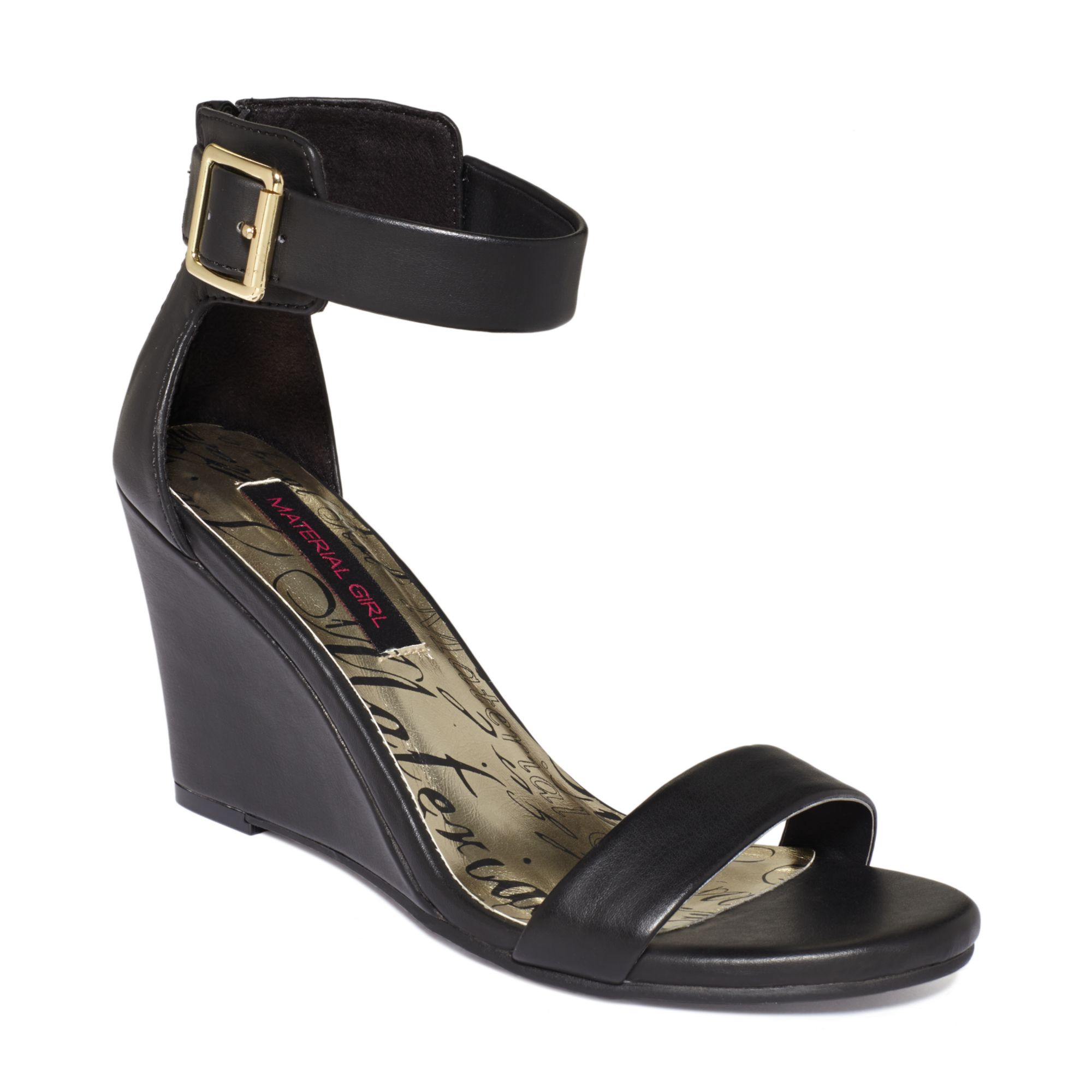 Material Girl Holly Wedge Dress Sandals  in Black Lyst