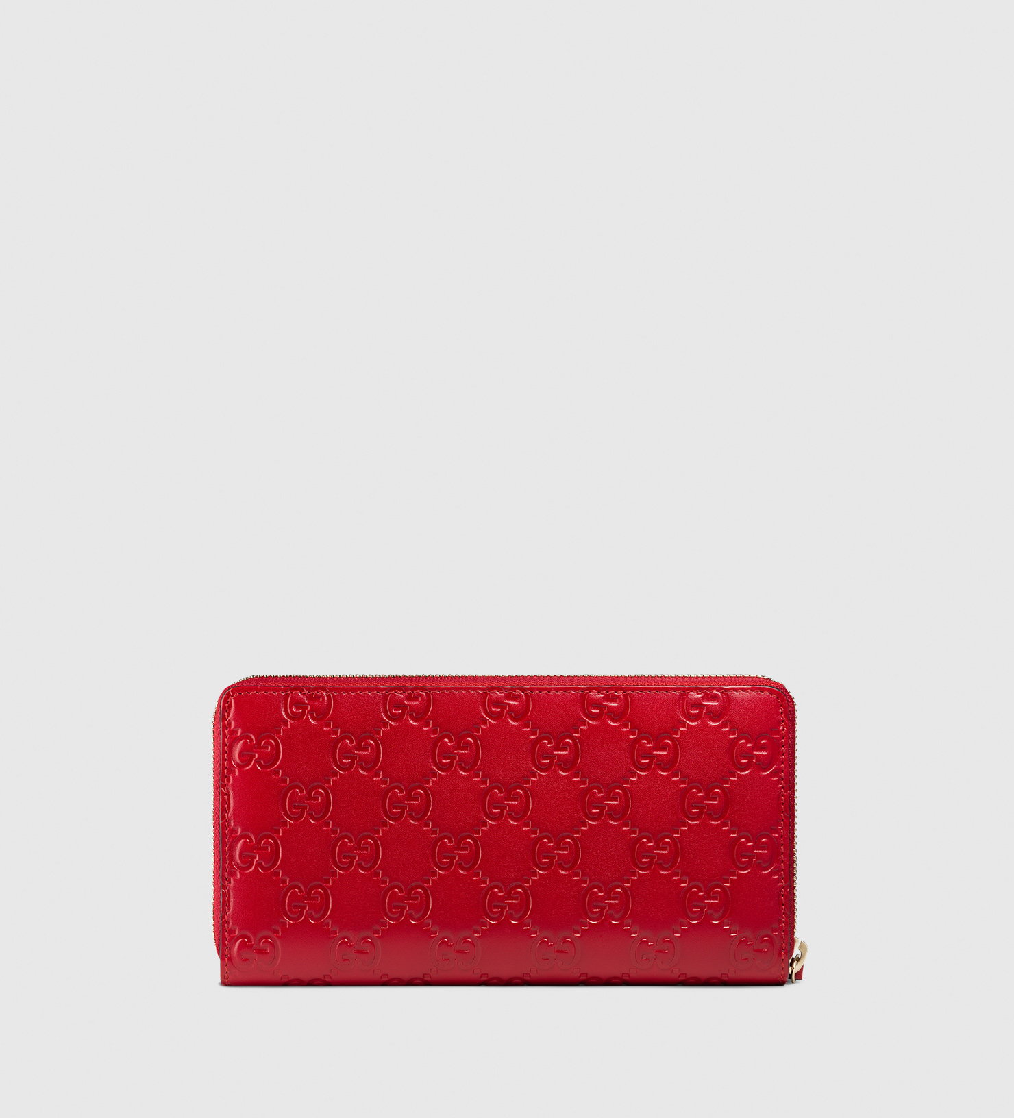gucci red zip around wallet