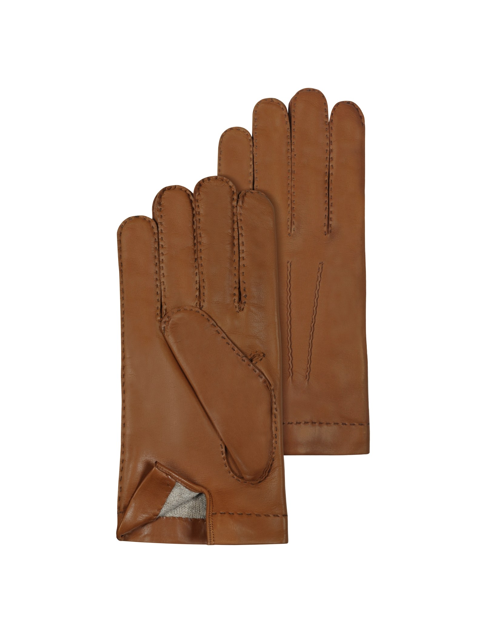 Forzieri Men's Cashmere Lined Brown Italian Leather Gloves in Brown for