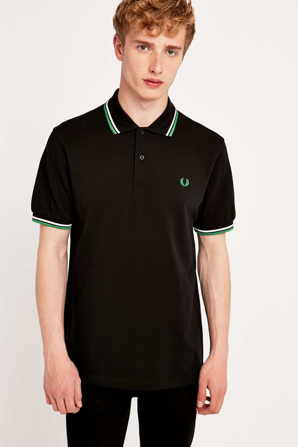 black and green polo shirt