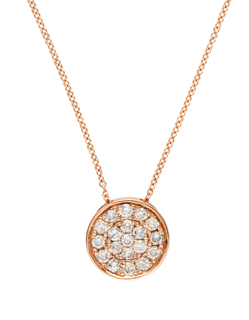 Effy Trio 14k Rose Gold Pave Circle Diamond Pendant Necklace in ...