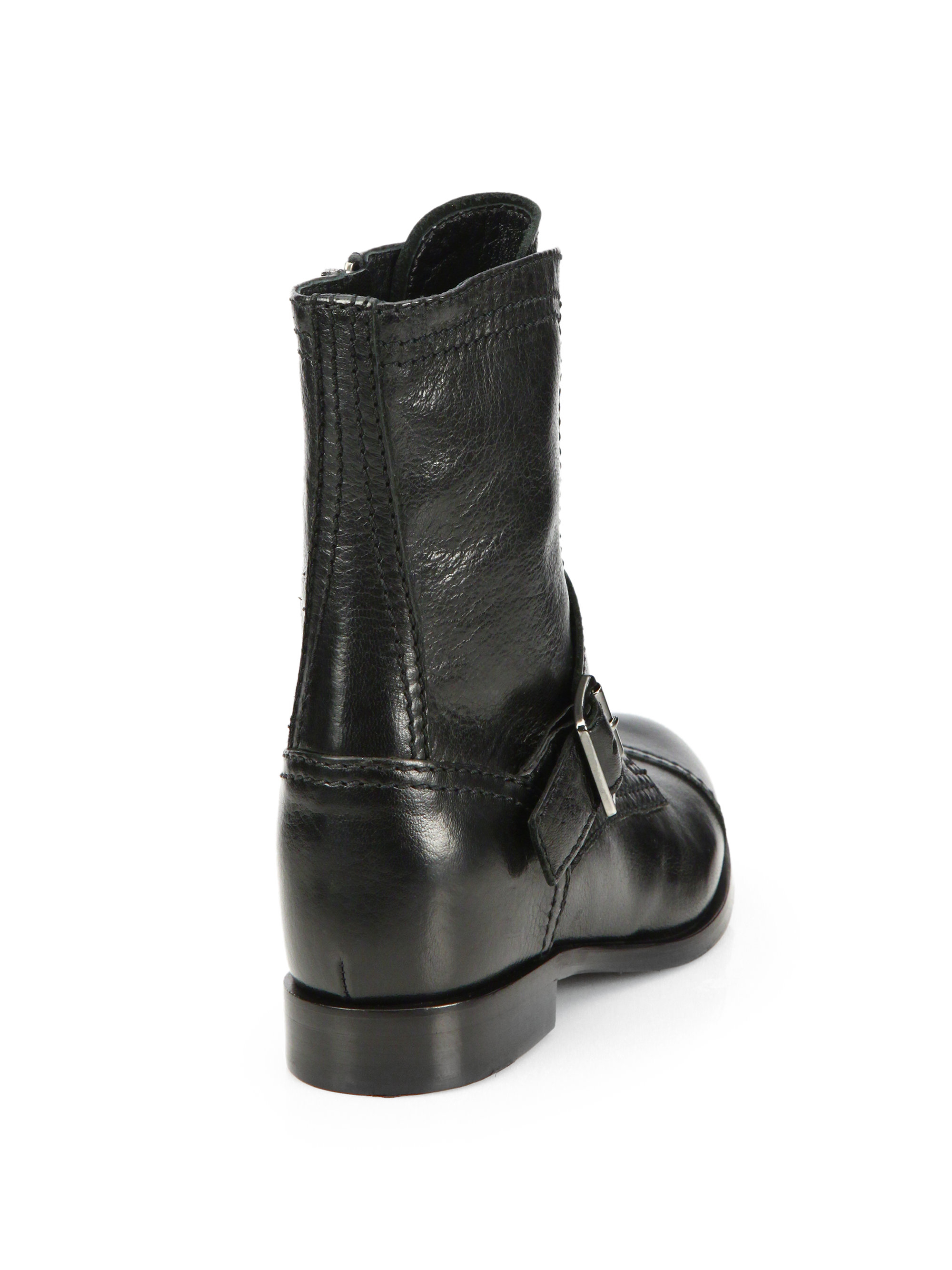 black calf boots flat