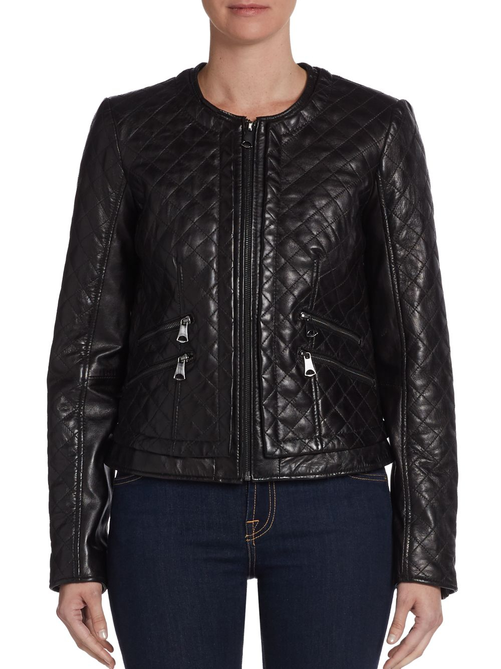 Marc New York Milly Quilted Leather Jacket in Black - Lyst
