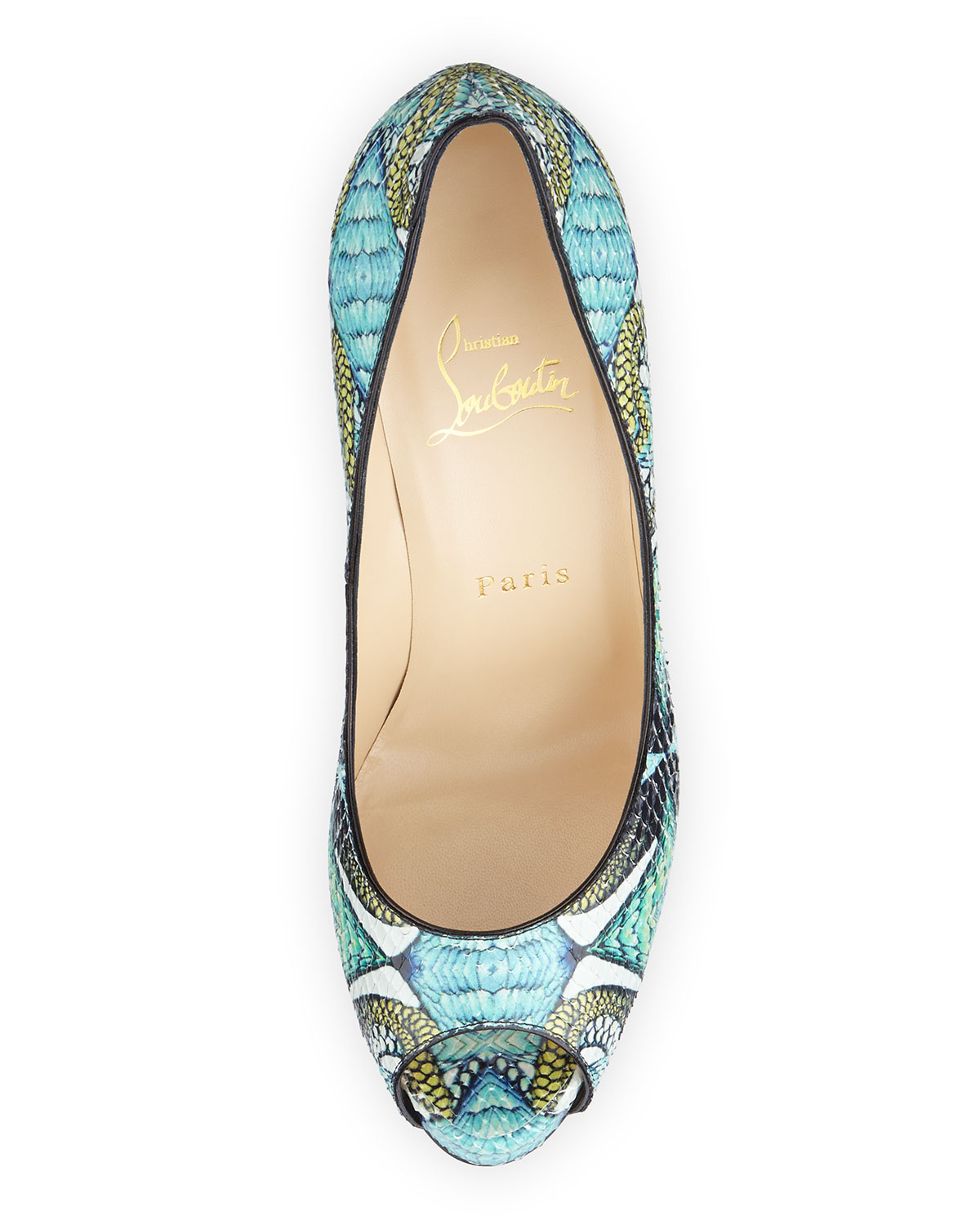 Christian louboutin Very Prive Python Pumps in Blue (red) | Lyst