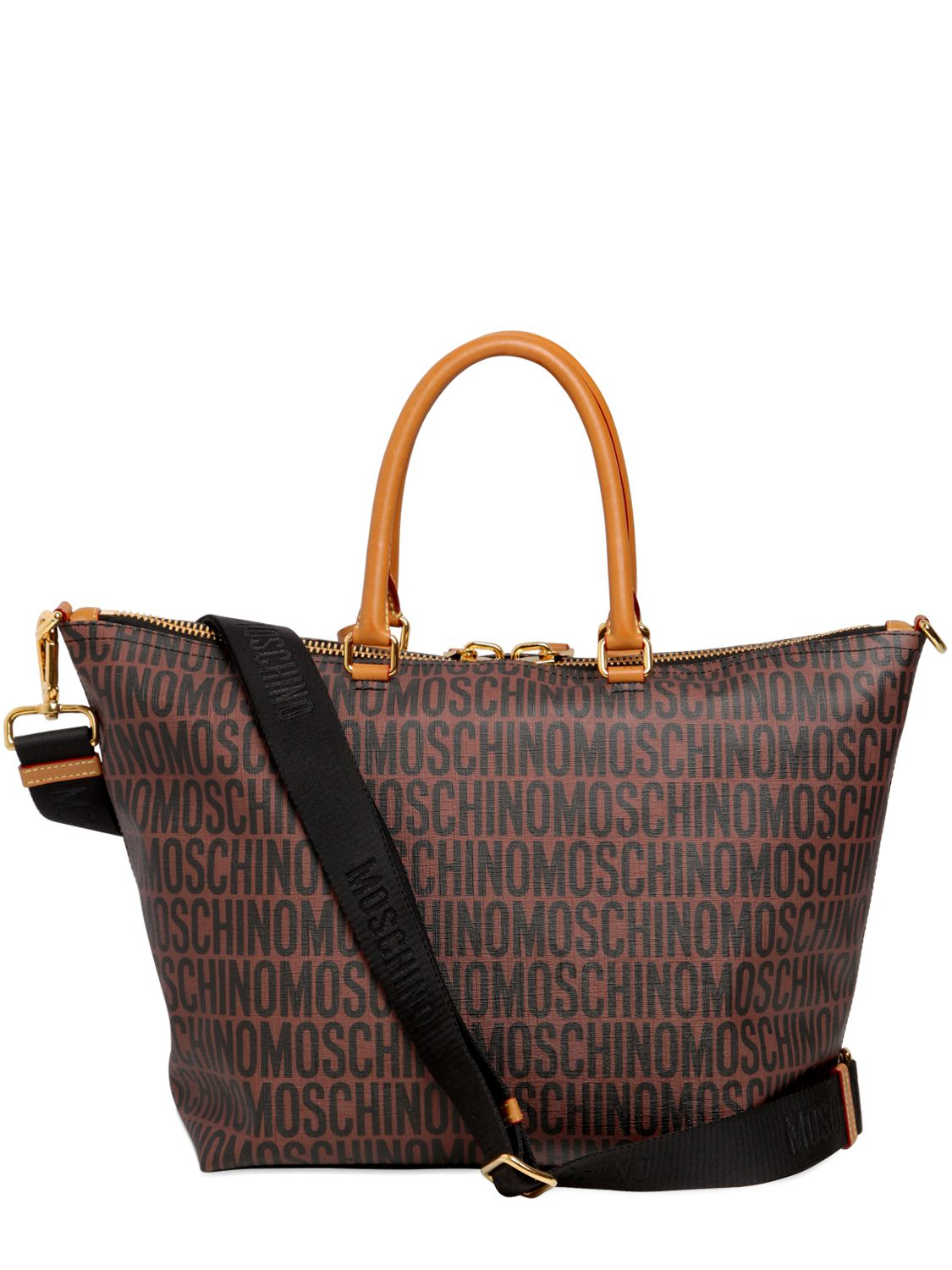 Moschino Super Faux Leather Tote Bag in Brown Lyst