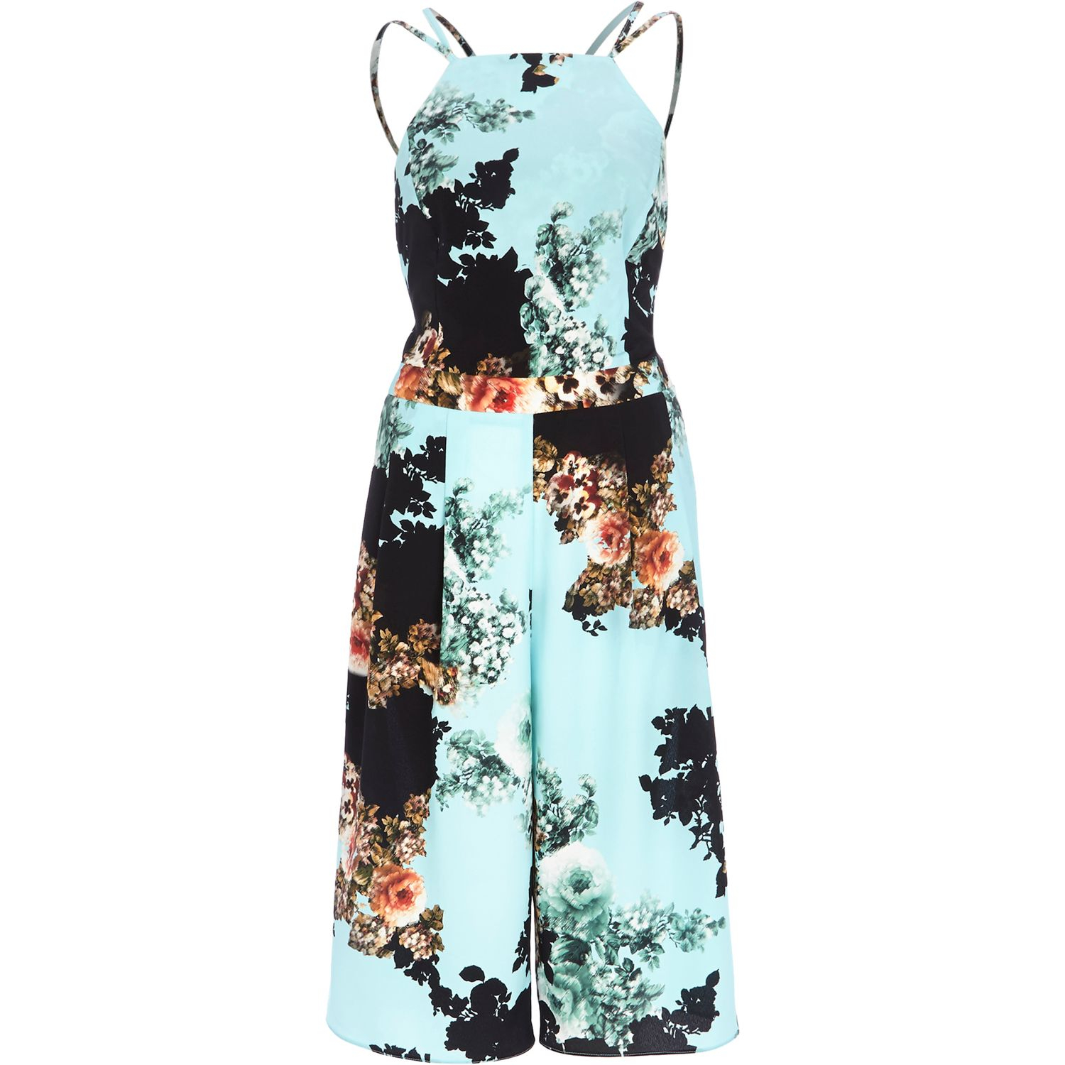 turquoise floral jumpsuit