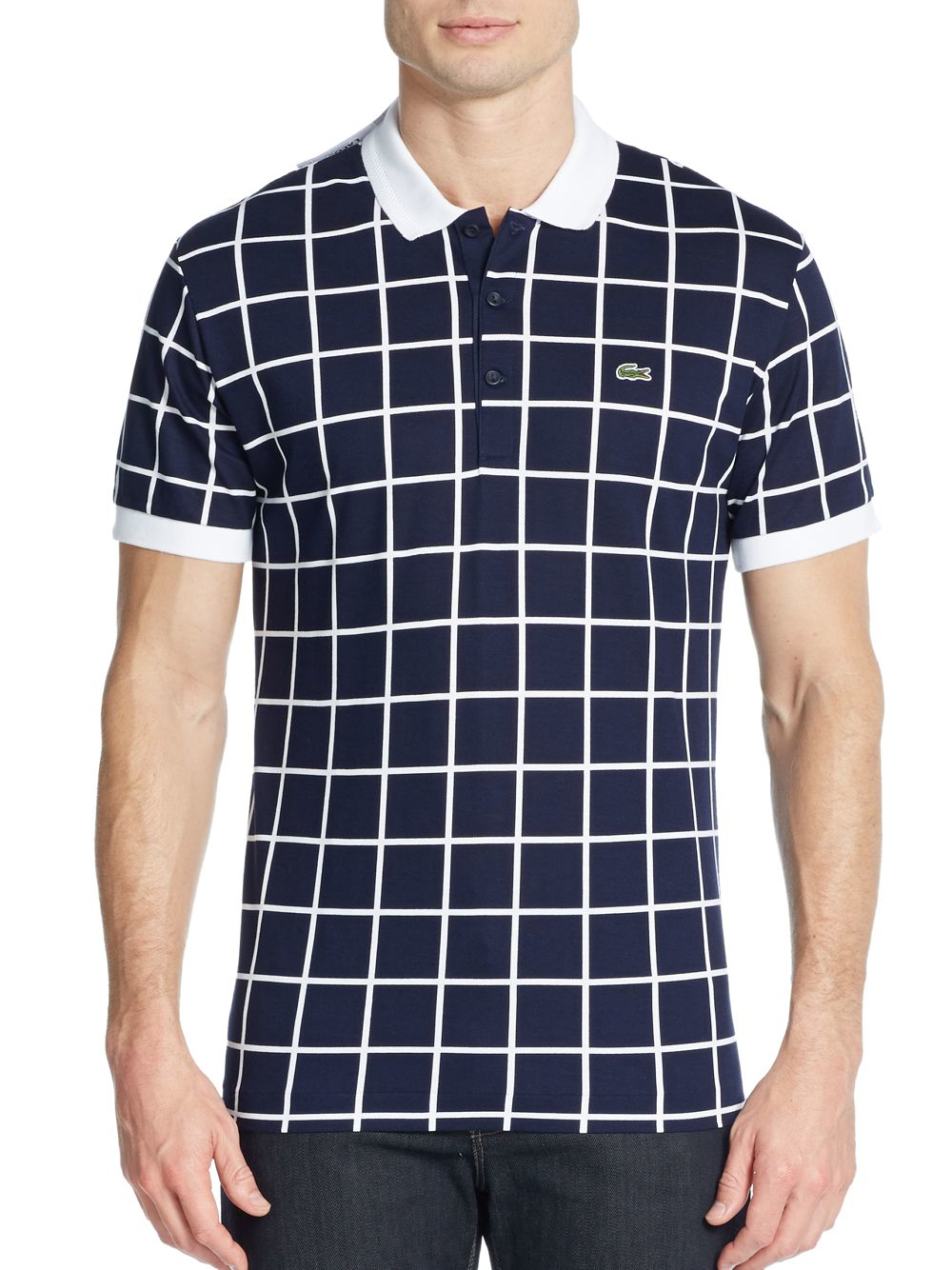 lacoste checkered polo