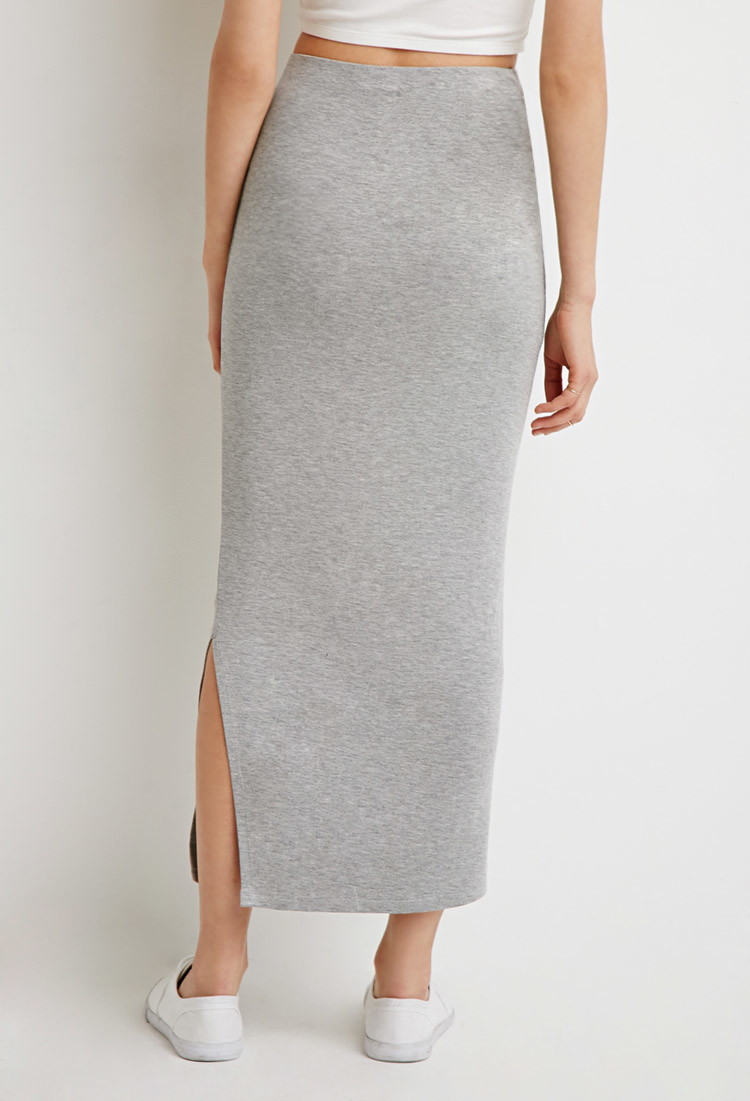 gray maxi skirt