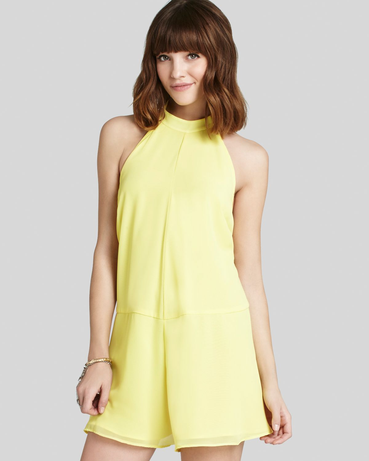 bcbg yellow jumpsuit