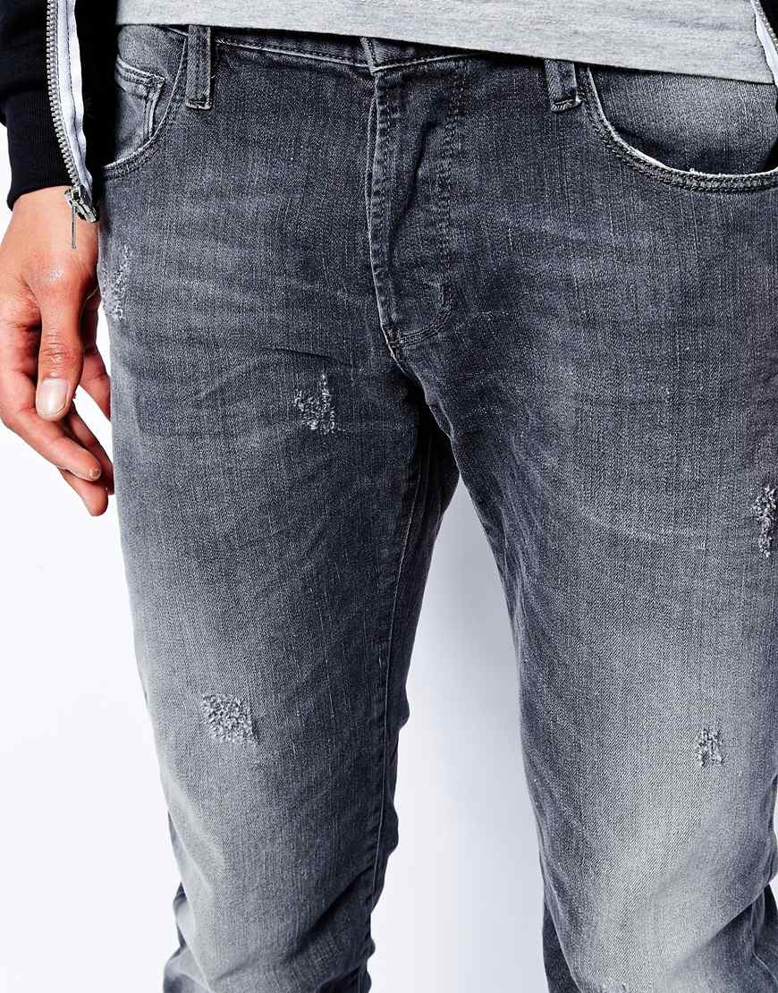 Love moschino Slim Jeans In Washed Gray in Gray for Men | Lyst