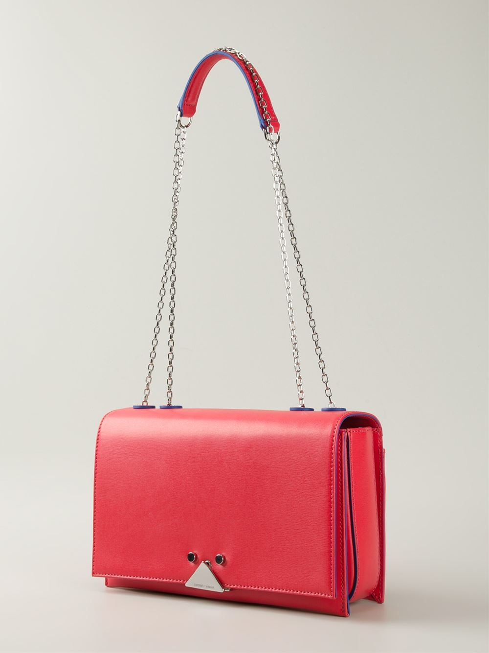Lyst Emporio Armani Double Chain Shoulder Bag in Red