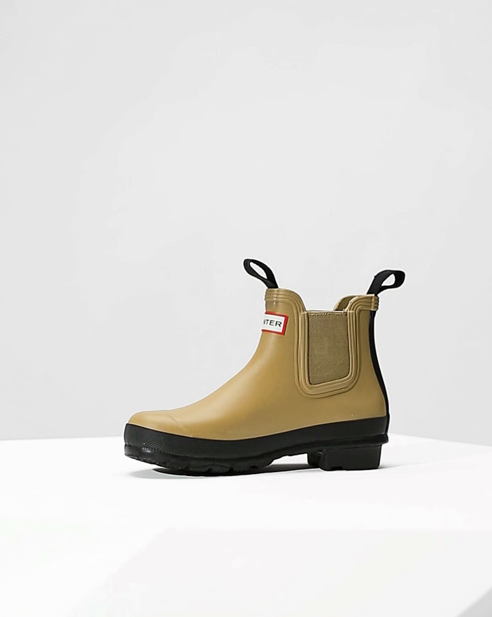 hunter chelsea boots olive green