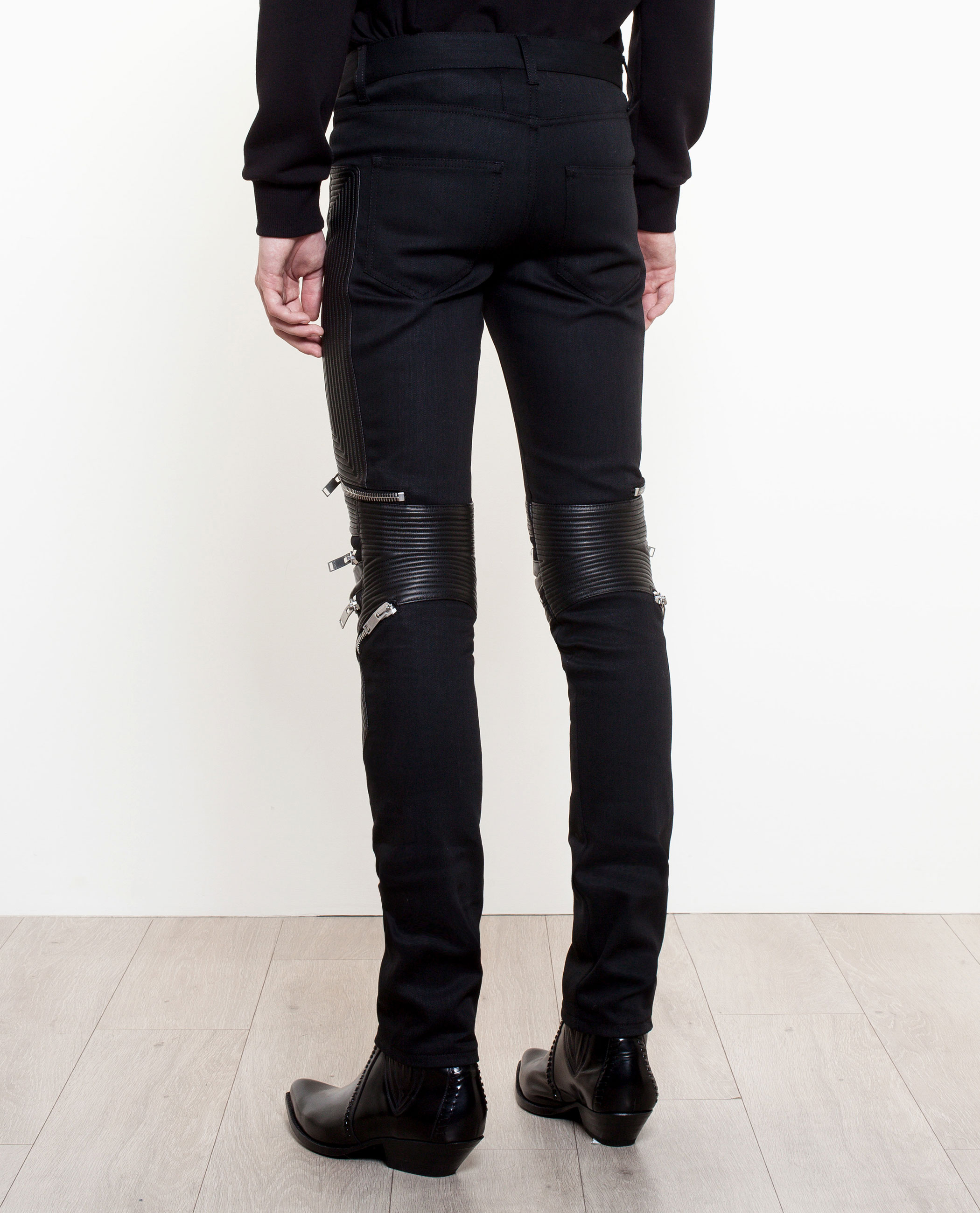 Saint Laurent Denim Zip Detail Jeans in Black for Men - Lyst