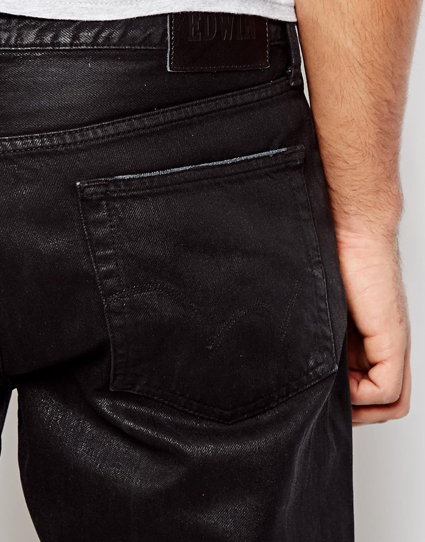 Lyst - Edwin Jeans Ed75 Regular Tapered Black Coated in Black for Men